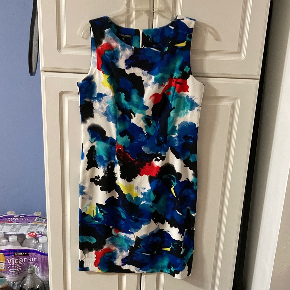 Mario Serrani Multicolor Abstract Mini Dress